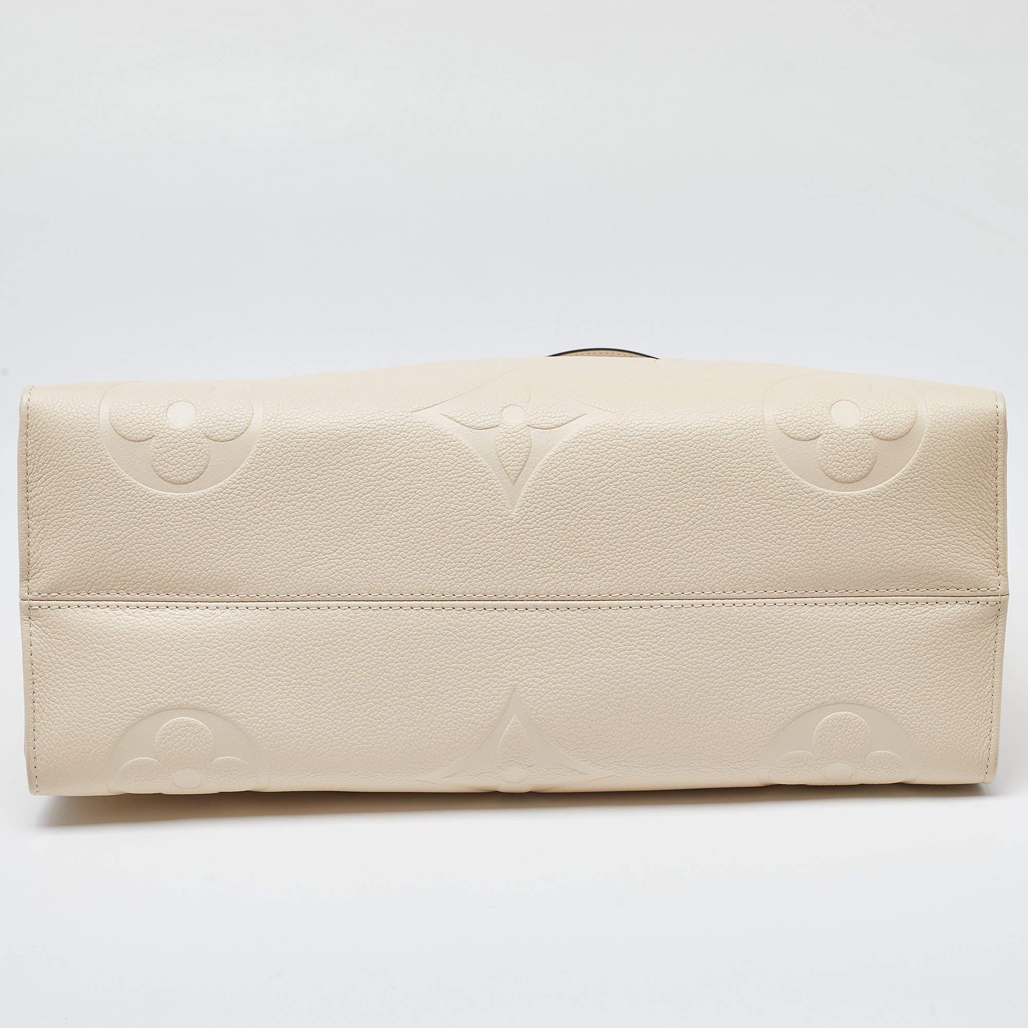 Louis Vuitton Creme Monogram Empreinte Leather Onthego GM Bag 4