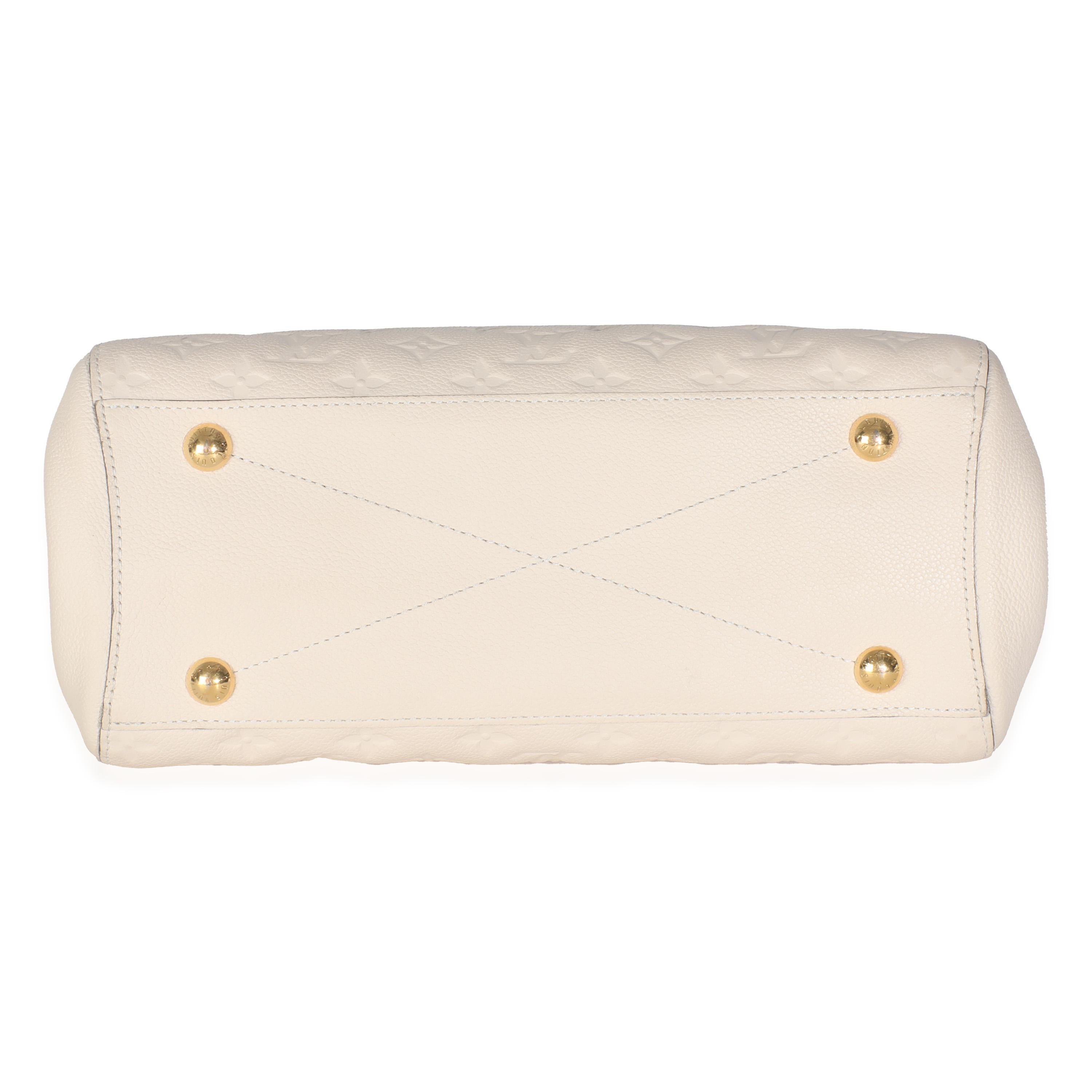 Louis Vuitton Creme Monogram Empreinte Montaigne MM For Sale 3