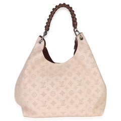 Louis Vuitton Creme Monogram Mahina Carmel Hobo