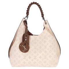 Louis Vuitton Creme Monogram Mahina Carmel Hobo