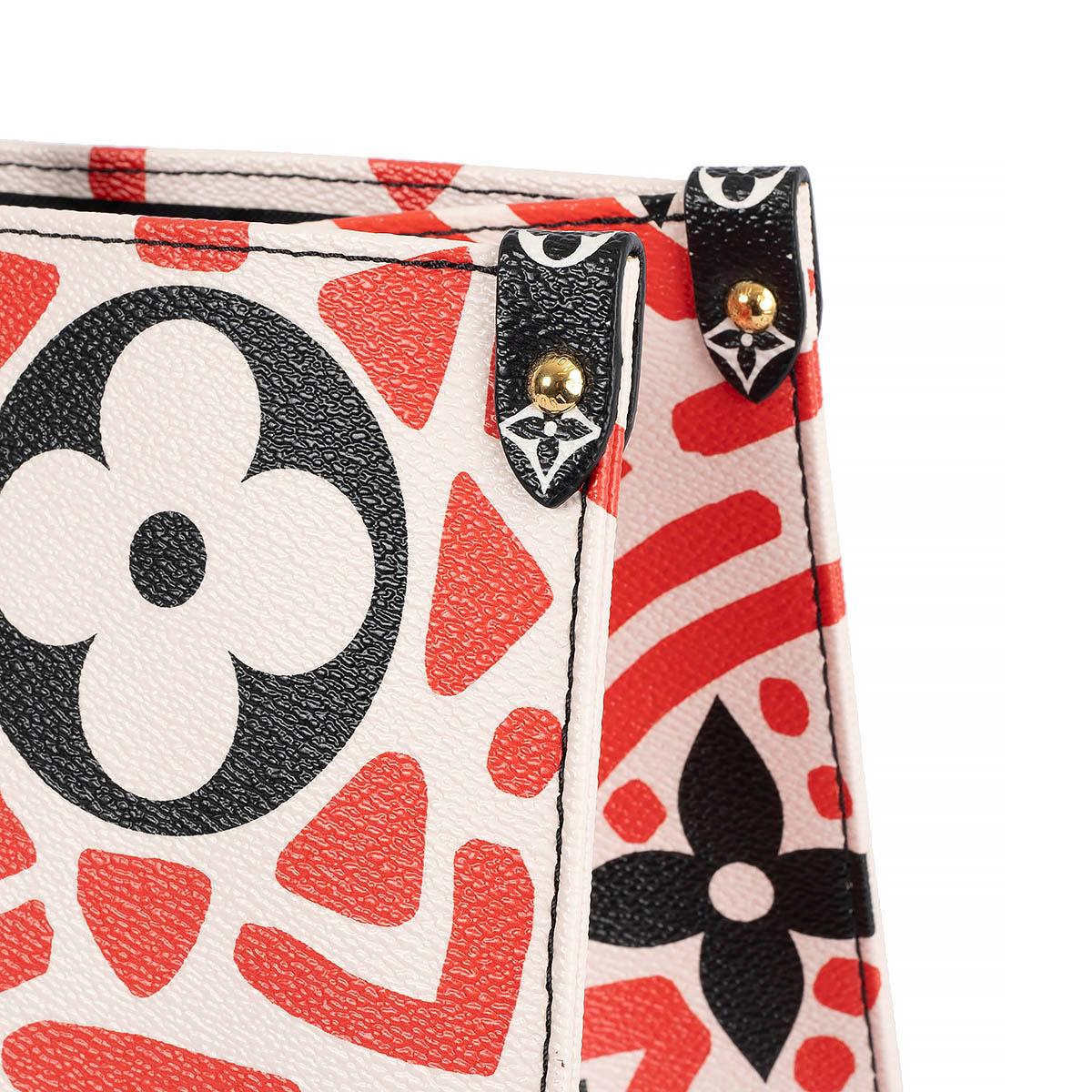 LOUIS VUITTON creme & red Monogram Giant 2020 CRAFTY ONTHEGO GM Tote Bag 3