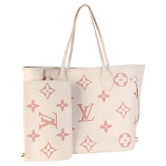 Louis Vuitton Creme Rose Trianon Giant Monogram Empreinte Neverfull MM