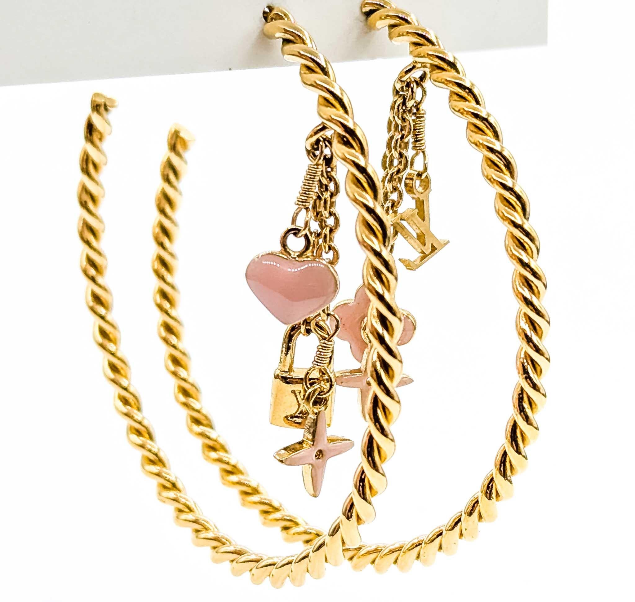 Contemporary Louis Vuitton Creole Sweet Monogram Earrings For Sale