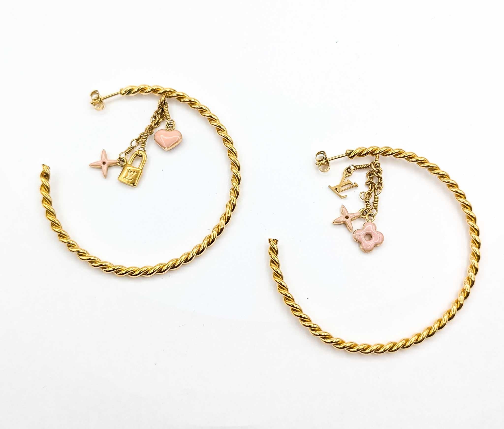 Louis Vuitton Creole Sweet Monogram Earrings For Sale 1