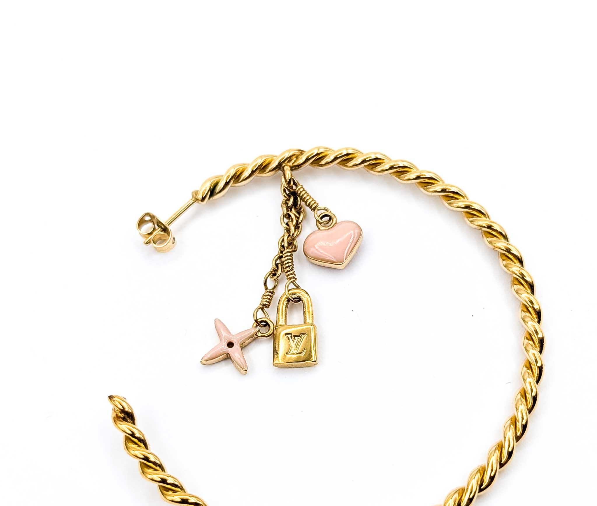 Louis Vuitton Creole Sweet Monogram Earrings For Sale 3