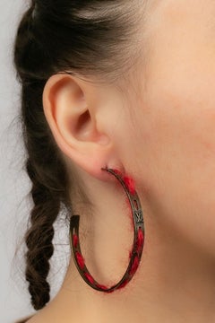 Louis Vuitton Creoles Dark Gold Metal Hoop Earrings
