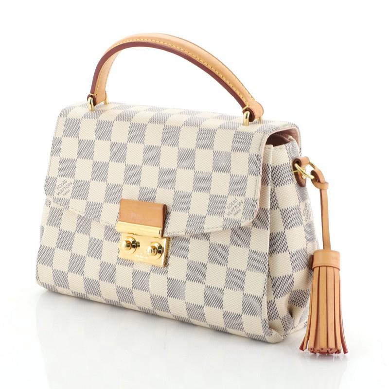 Beige Louis Vuitton Croisette Handbag Damier