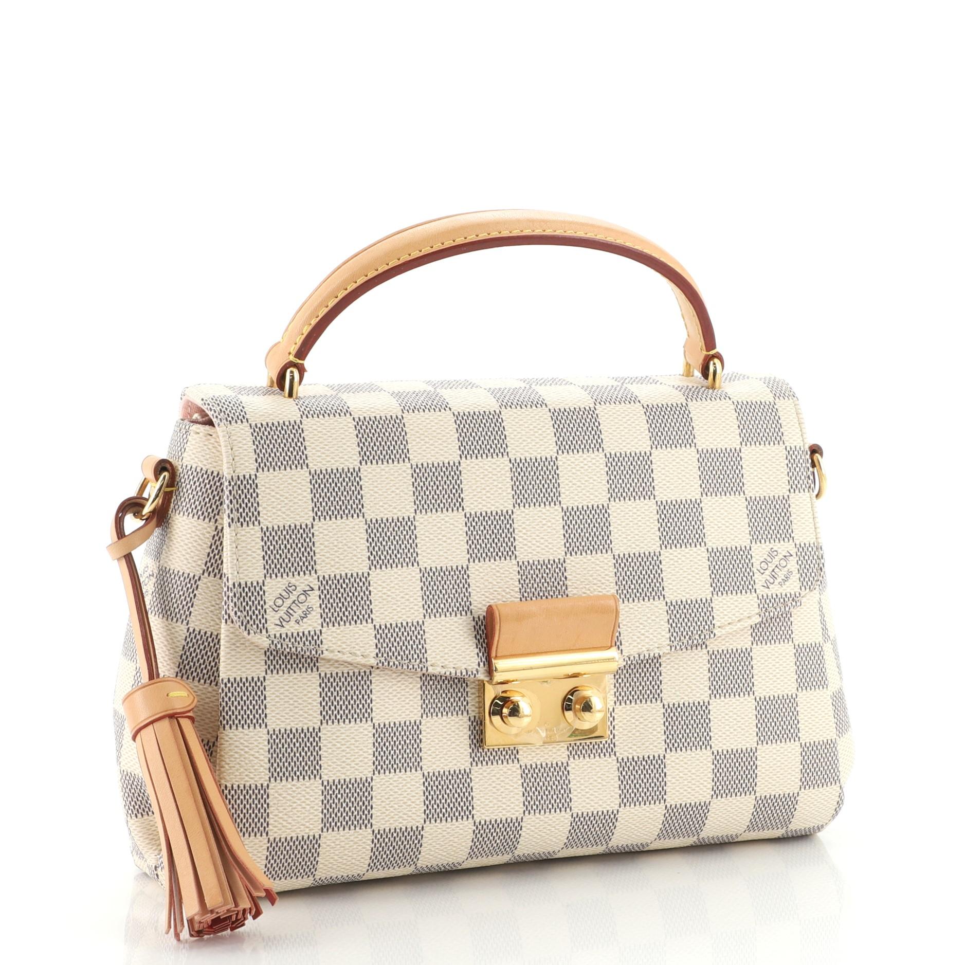 Beige Louis Vuitton Croisette Handbag Damier