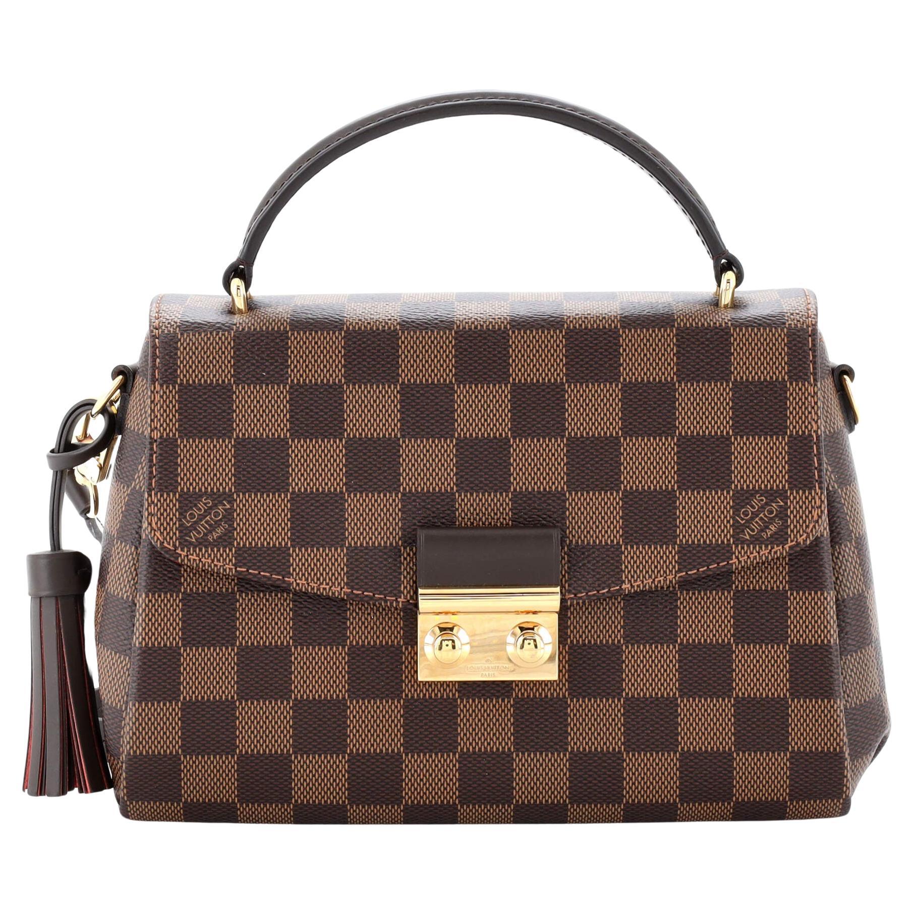 Louis Vuitton Damier Ebene Croisette w/Strap - Brown Handle Bags