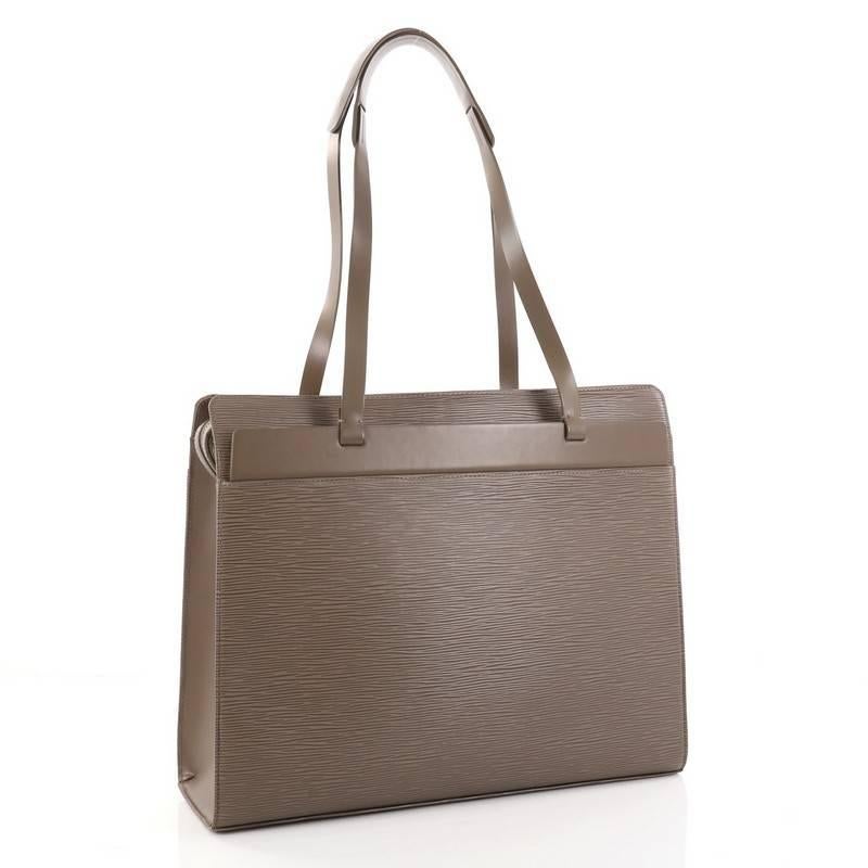 Gray Louis Vuitton Croisette Handbag Epi Leather GM