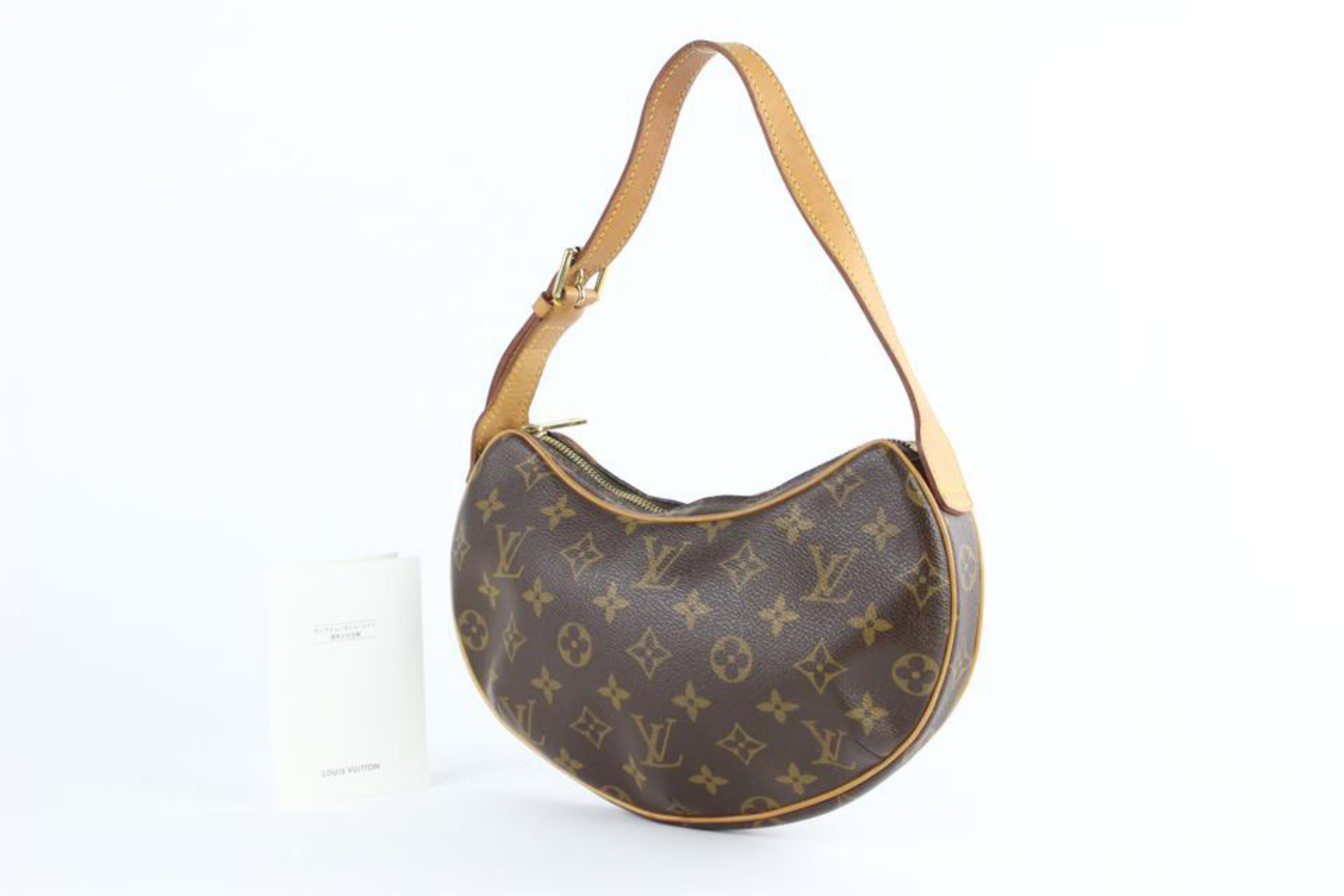 Louis Vuitton Croissant Hobo Zip 2le0108 Brown Coated Canvas Shoulder