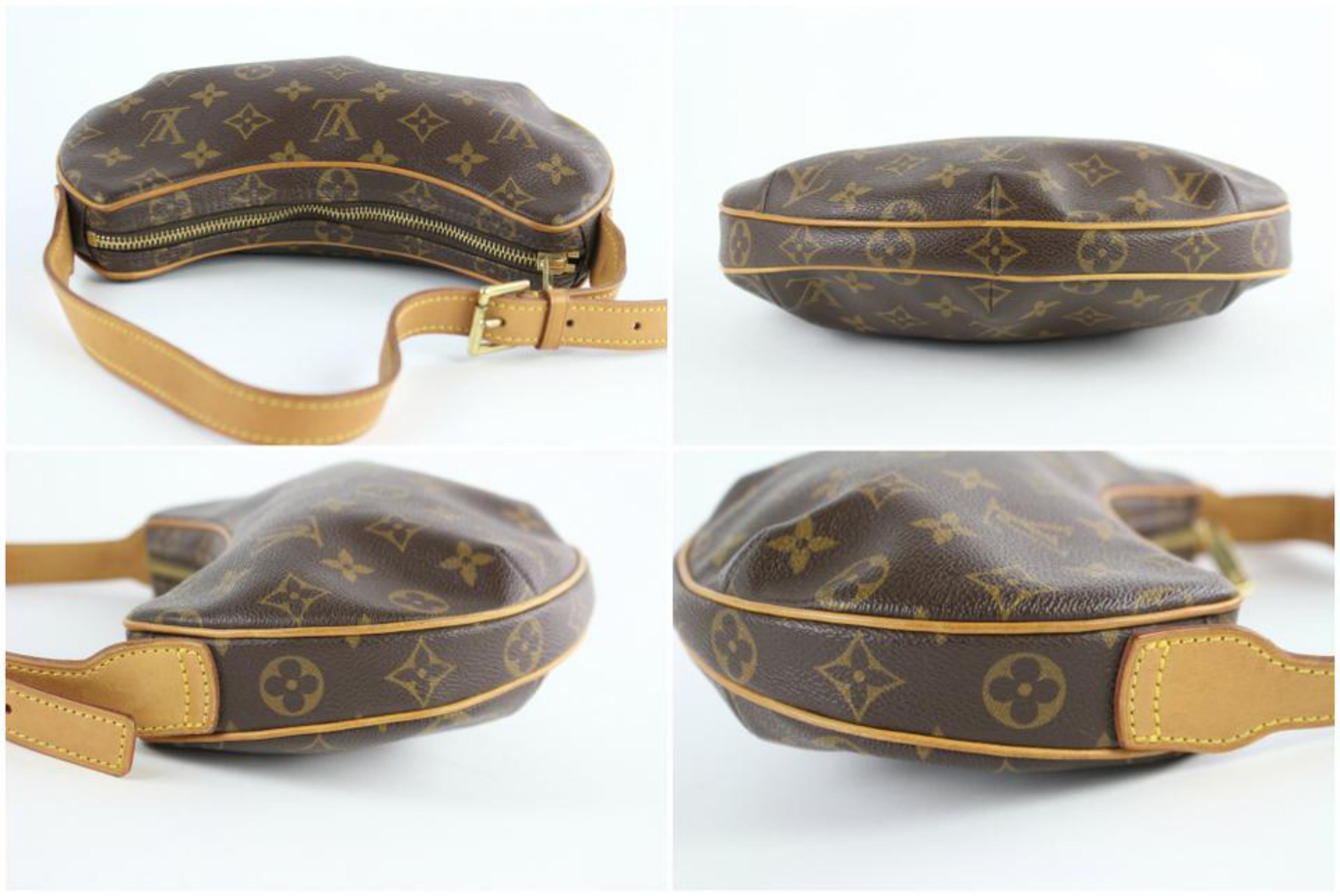 Louis Vuitton Croissant Hobo Zip 2le0108 Brown Coated Canvas Shoulder