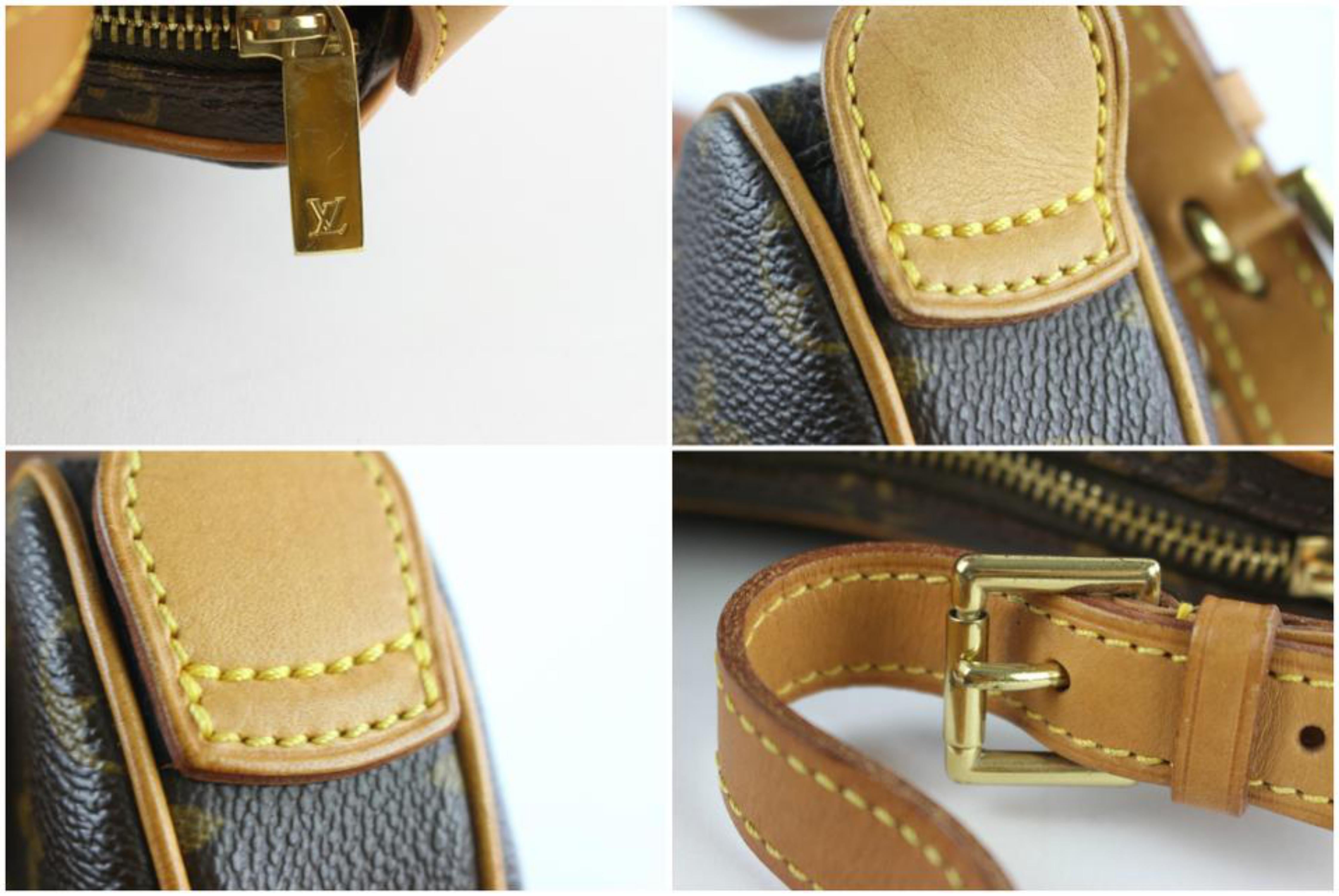 Louis Vuitton Croissant Hobo Zip 2le0108 Brown Coated Canvas Shoulder