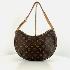 LOUIS VUITTON Croissant MM Brown Monogram Canvas and Leather Handbag 2003