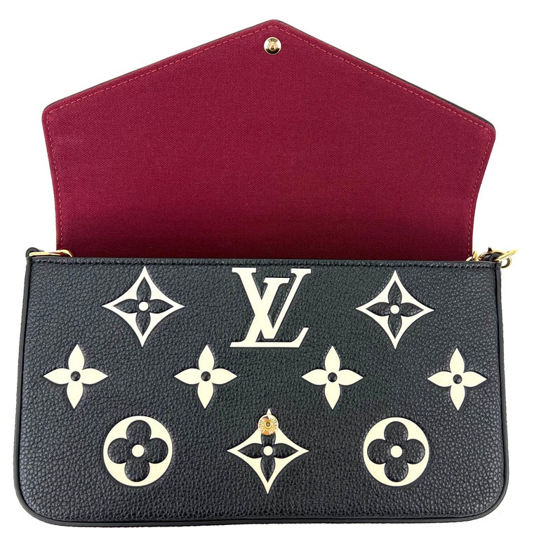Beige Louis Vuitton Monogram Empreinte Pochette Felicie Crossbody