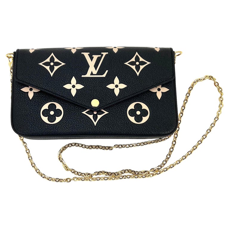 Beige Louis Vuitton Monogram Empreinte Pochette Felicie Crossbody Bag