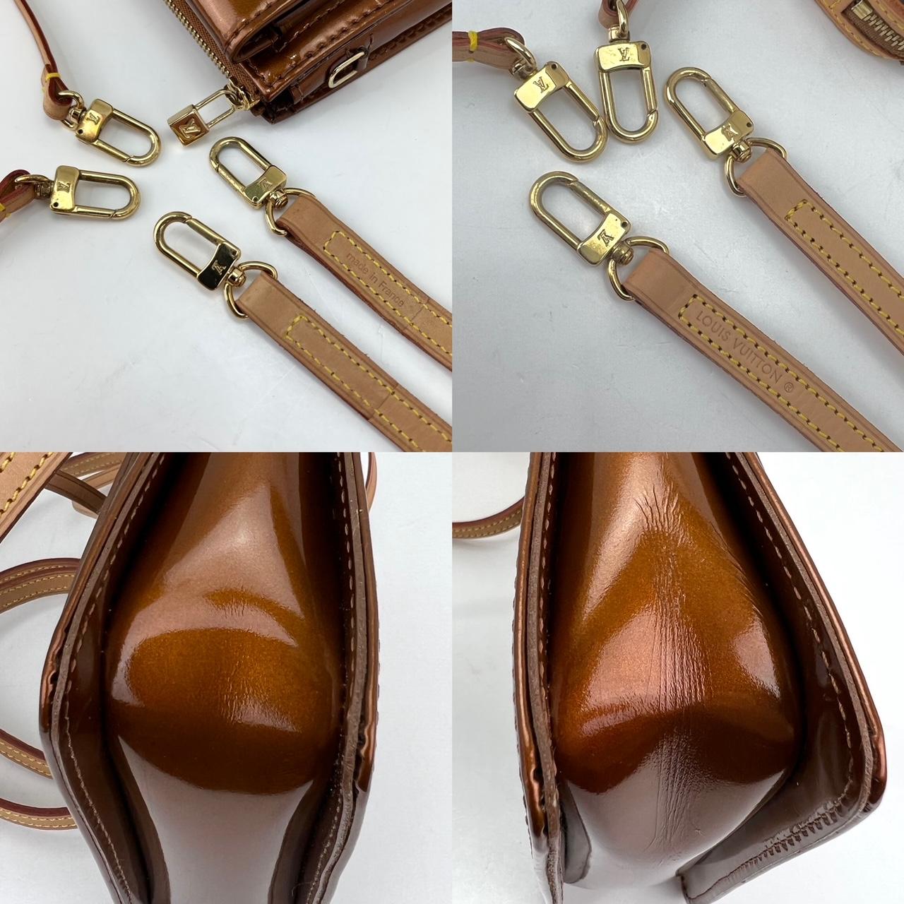 Louis Vuitton Crossbody Monogram Bronze Patent Leather Mott Long Strap Bag 2