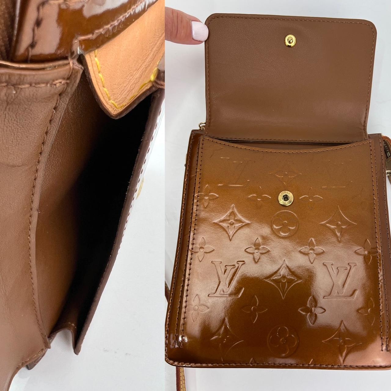 Louis Vuitton Crossbody Monogram Bronze Patent Leather Mott Long Strap Bag 4