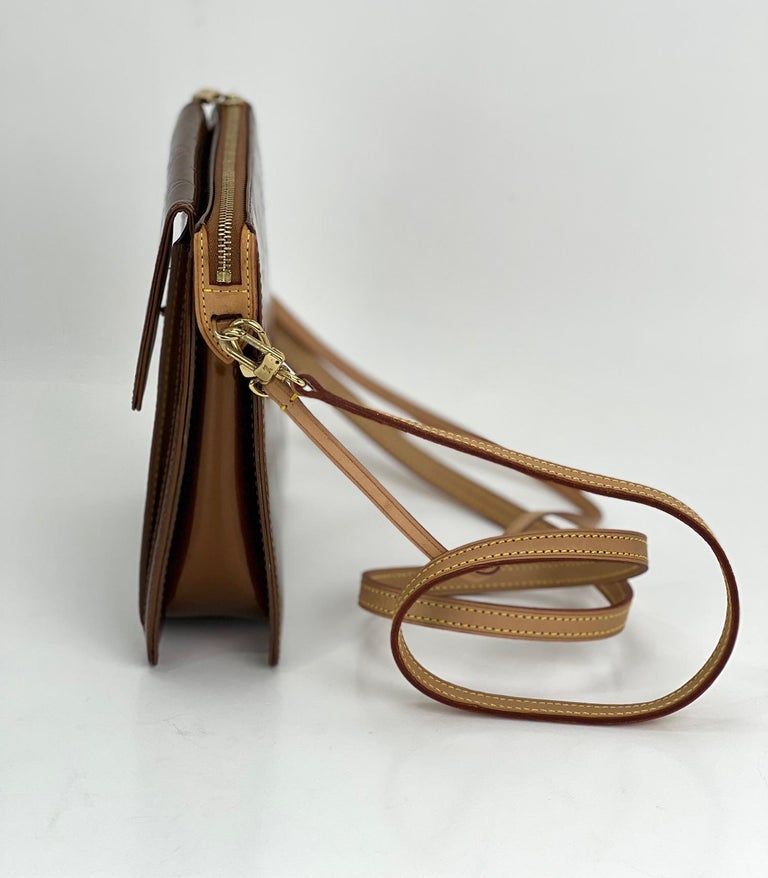 Louis Vuitton Crossbody Monogram Bronze Patent Leather Mott Long Strap Bag