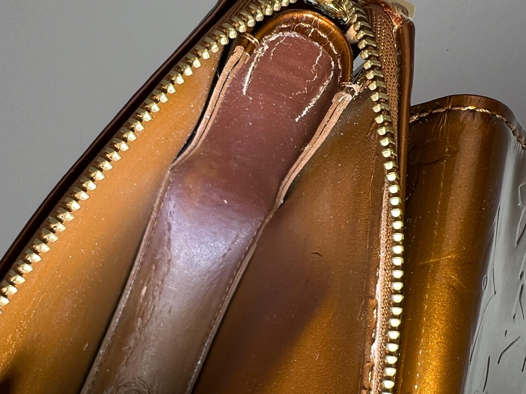 Louis Vuitton Crossbody Monogram Bronze Patent Leather Mott Long Strap Bag 1