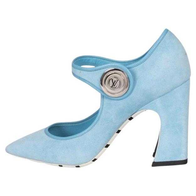 Louis Vuitton Cruise 2015 Bleu Suede Royal Pumps 38.5 en vente