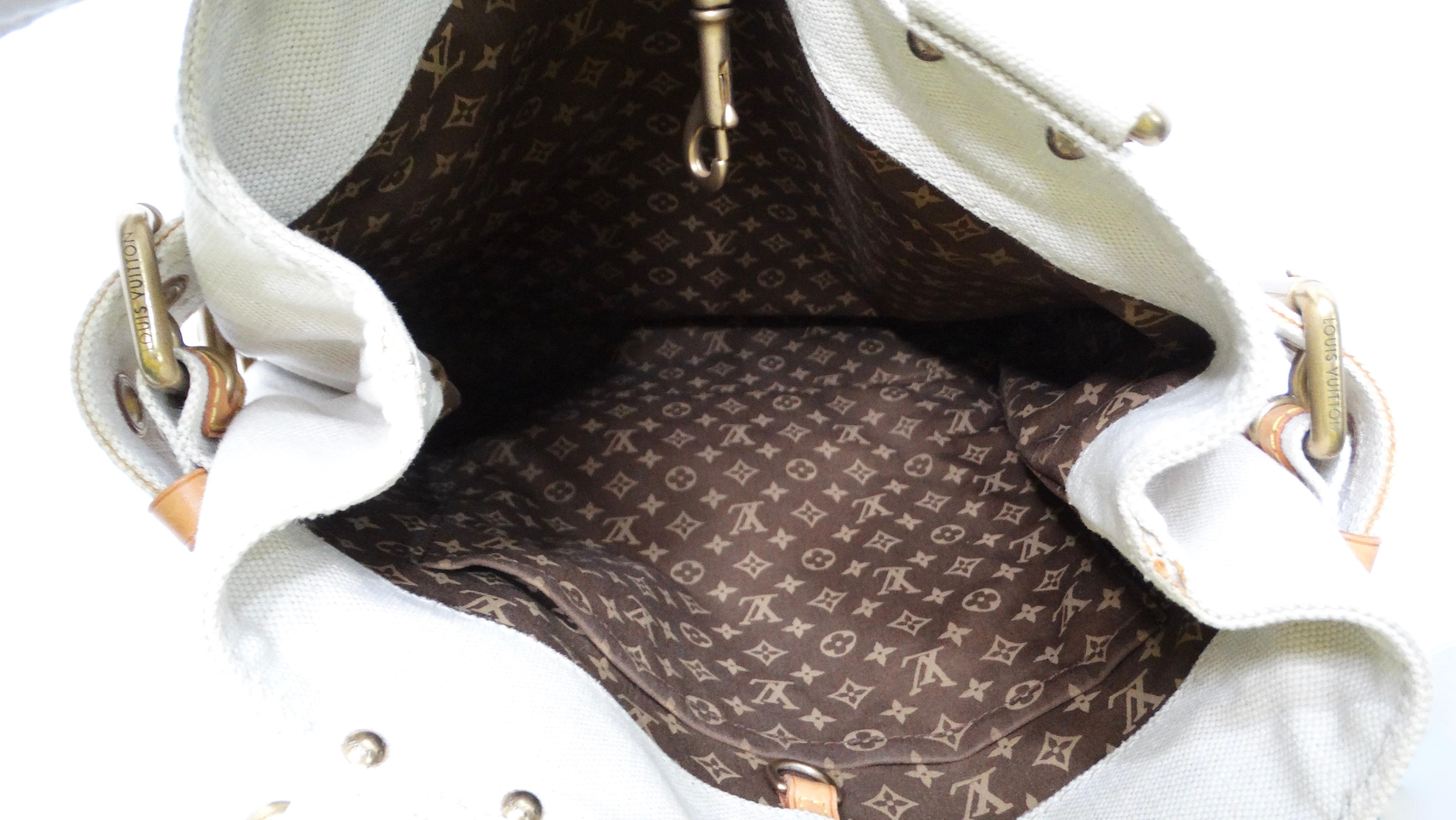 Louis Vuitton Cruise Line Globe Shopper Canvas PM Cream Tote Bag For Sale 6