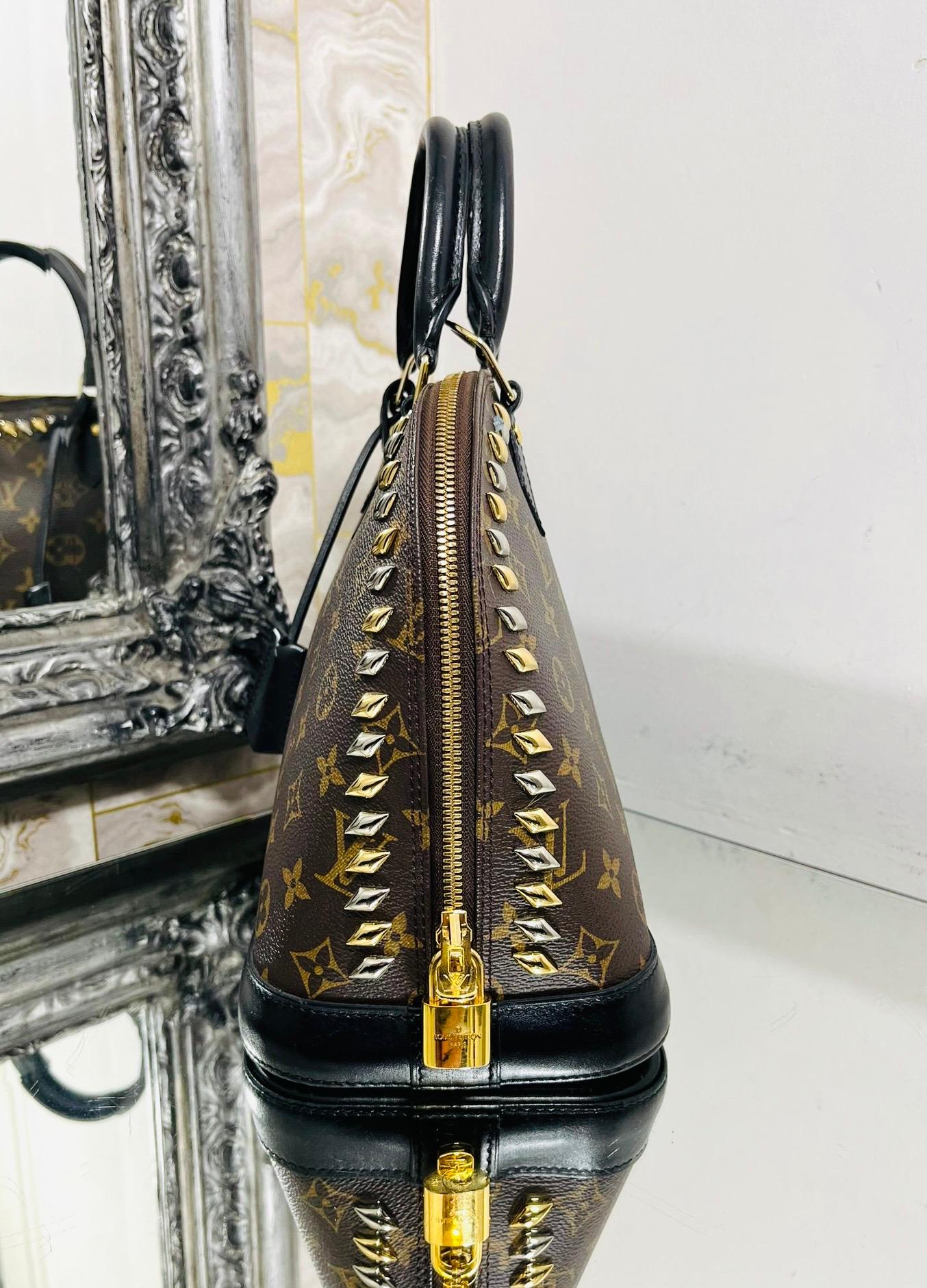 Louis Vuitton Cruise Runway Monogram Macassar Studded Alma Bag In Good Condition For Sale In London, GB