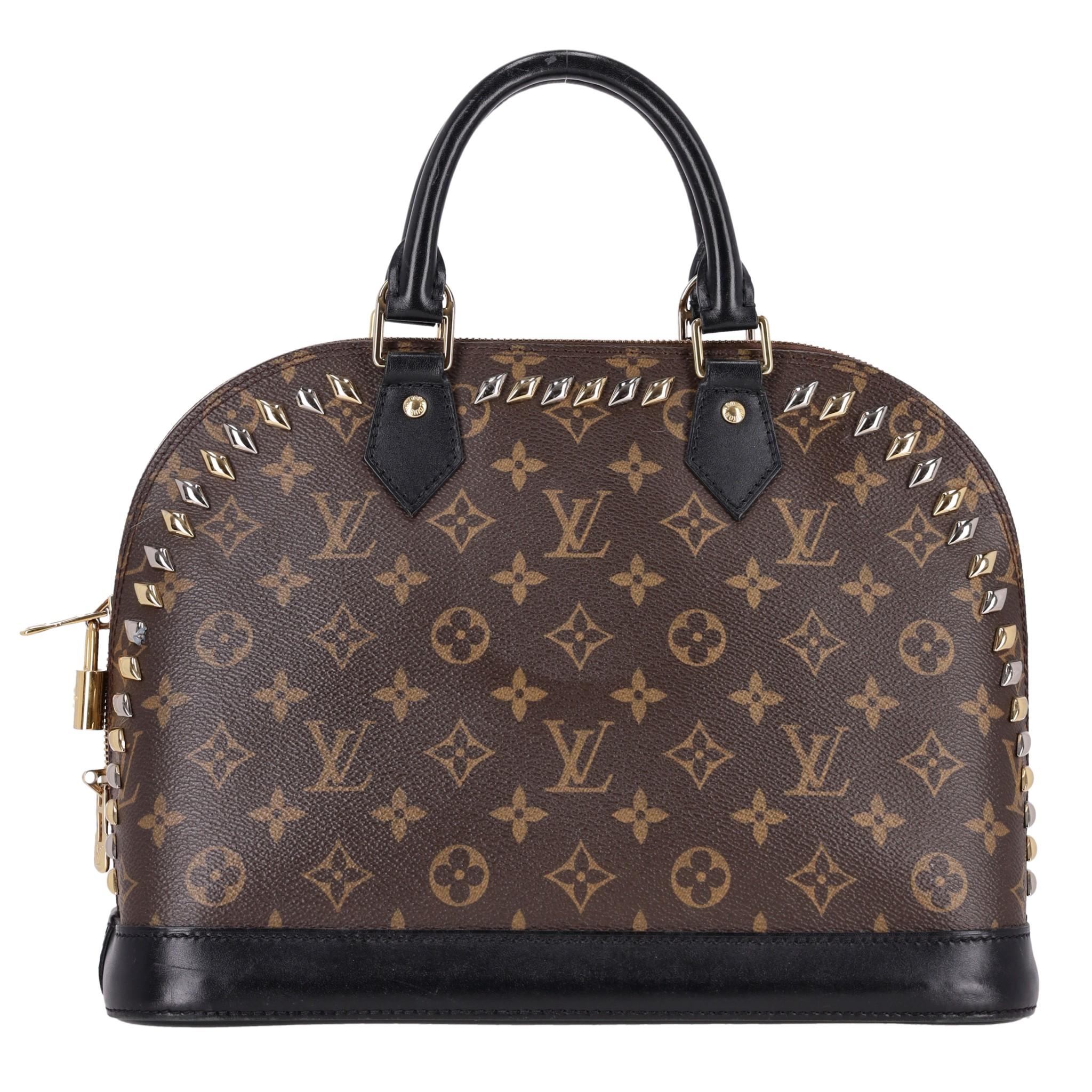 Louis Vuitton Cruise Runway Monogram Macassar Studded Alma Bag In Good Condition For Sale In London, GB