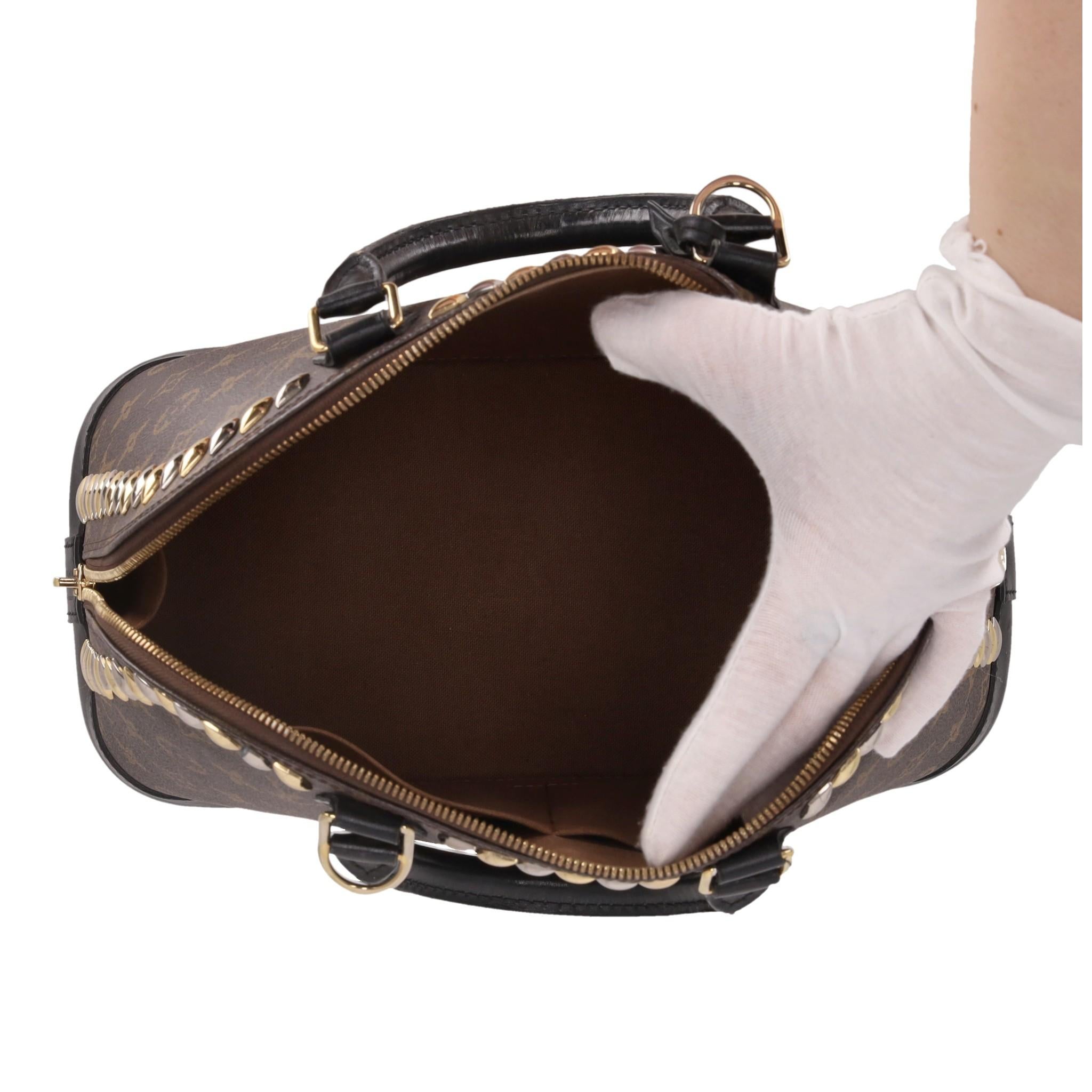 Louis Vuitton Cruise Runway Monogram Macassar Studded Alma Bag For Sale 1