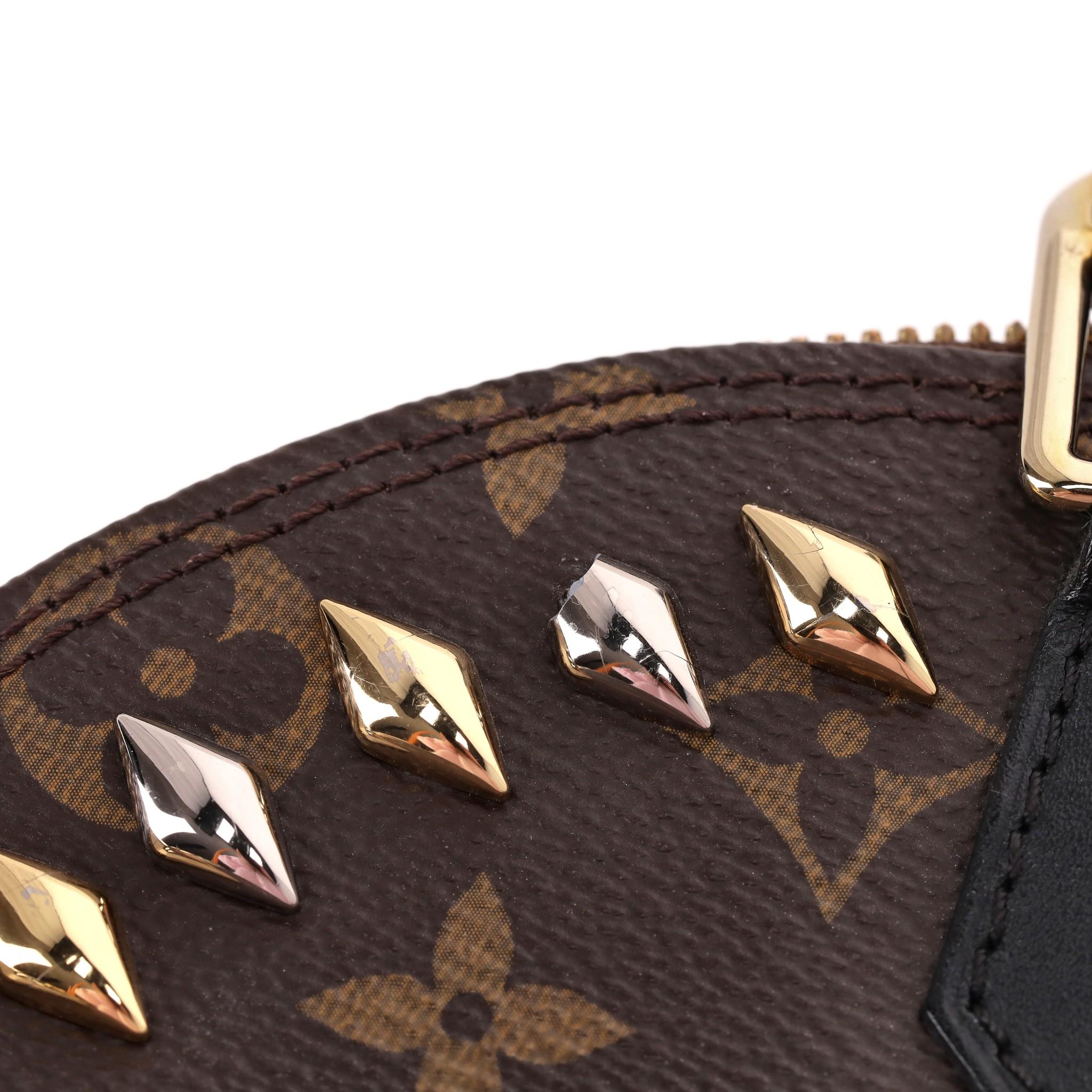 Louis Vuitton Cruise Runway Monogram Macassar Studded Alma Bag For Sale 4