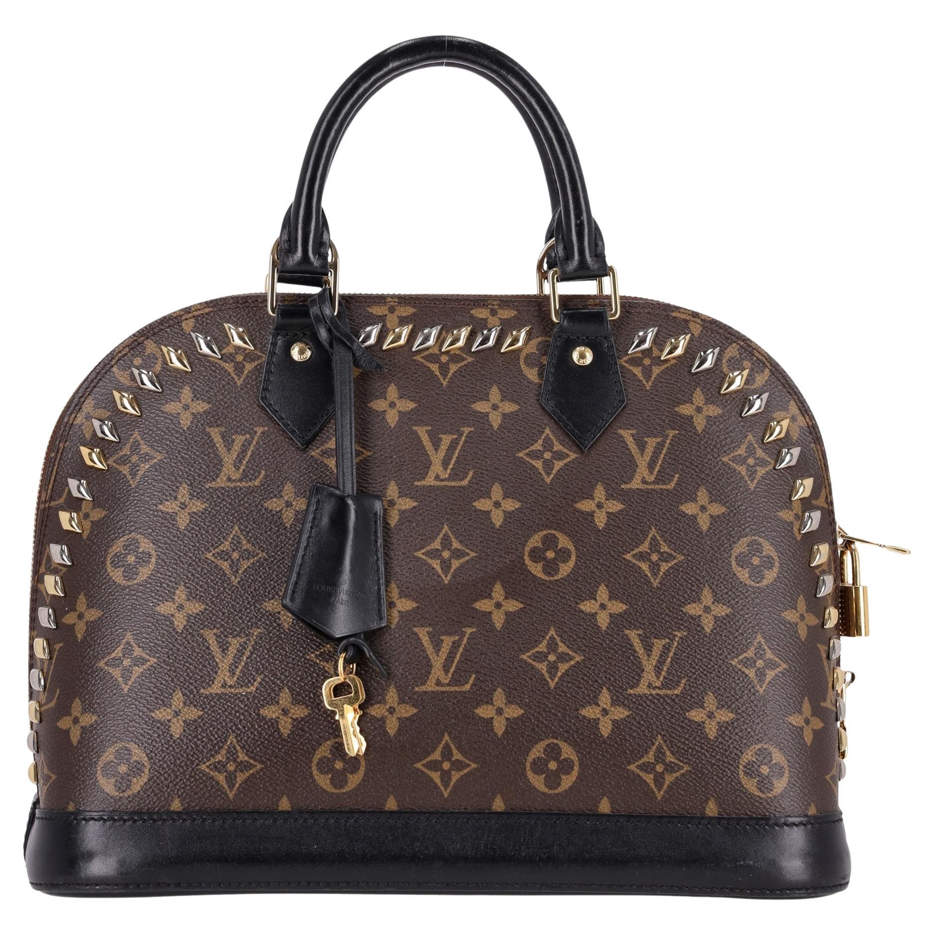 Louis Vuitton Cruise Runway Monogram Macassar Studded Alma Bag For Sale