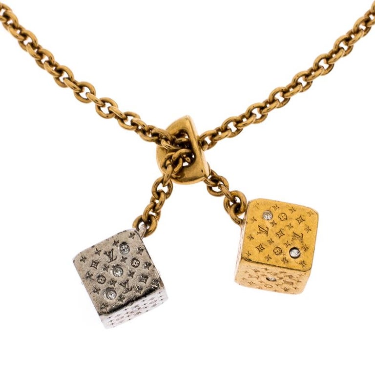 Louis Vuitton Crystal Dice Charm Gold Plated Luckygram Bracelet at 1stDibs   louis vuitton gold plated bracelet, louis vuitton lucky charm bracelet,  clover lv bracelet