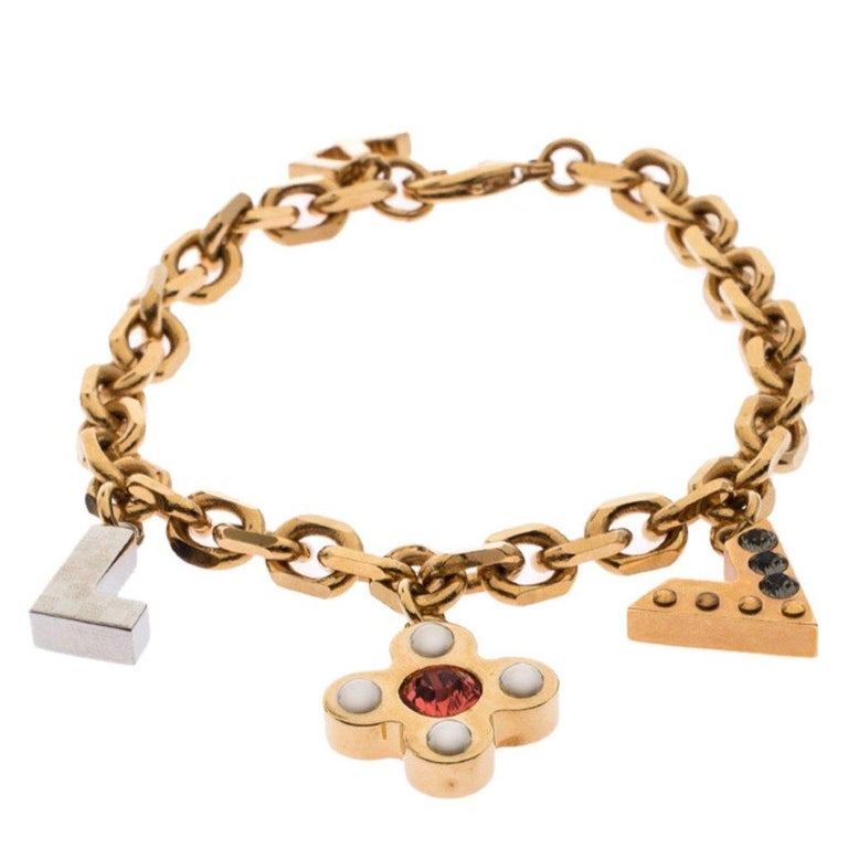 Authentic Louis Vuitton Love Letters Charm Bracelet
