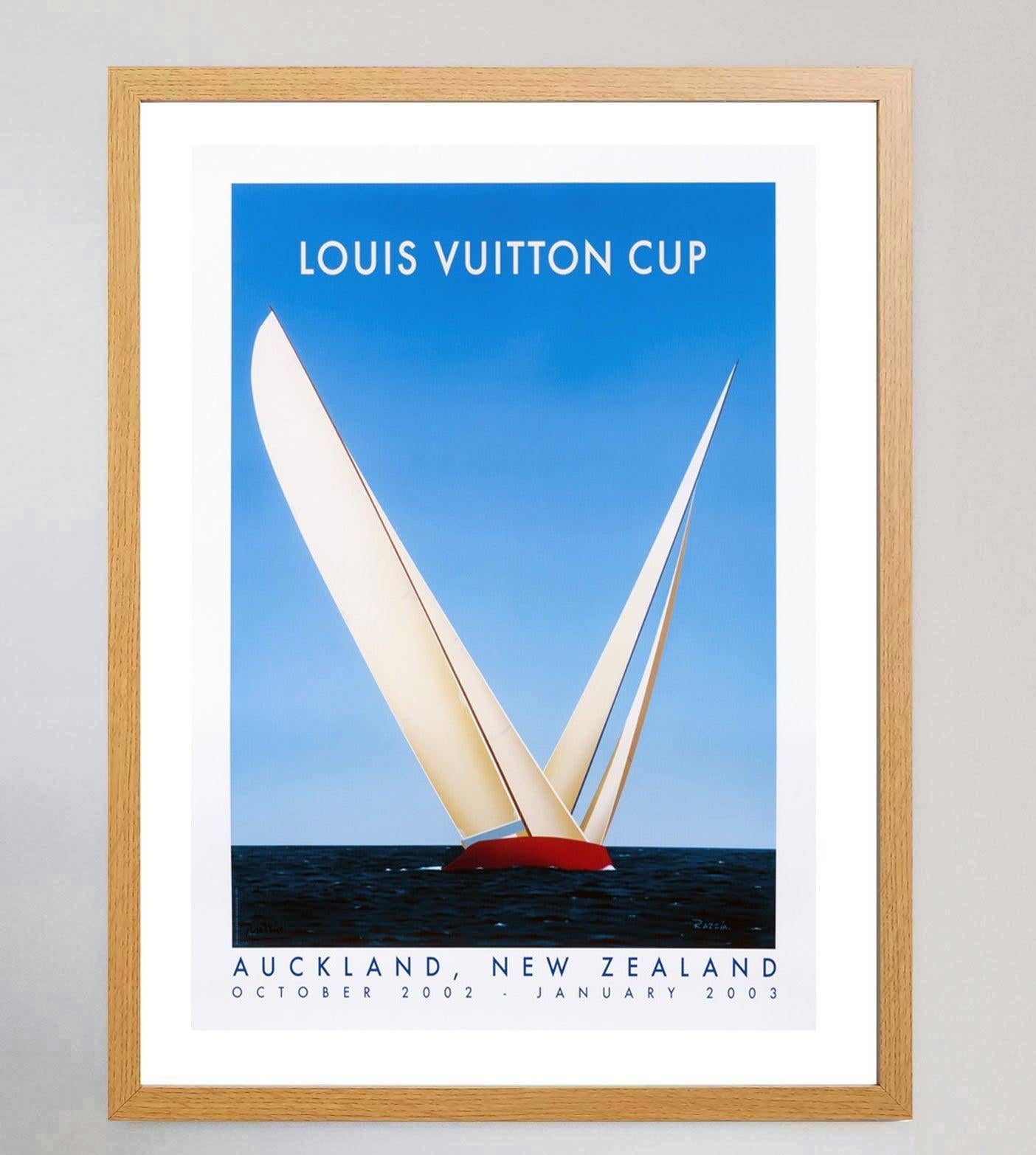 Louis Vuitton Cup 2002 Auckland - Poster originale d'epoca Razzia In condizioni buone in vendita a Winchester, GB