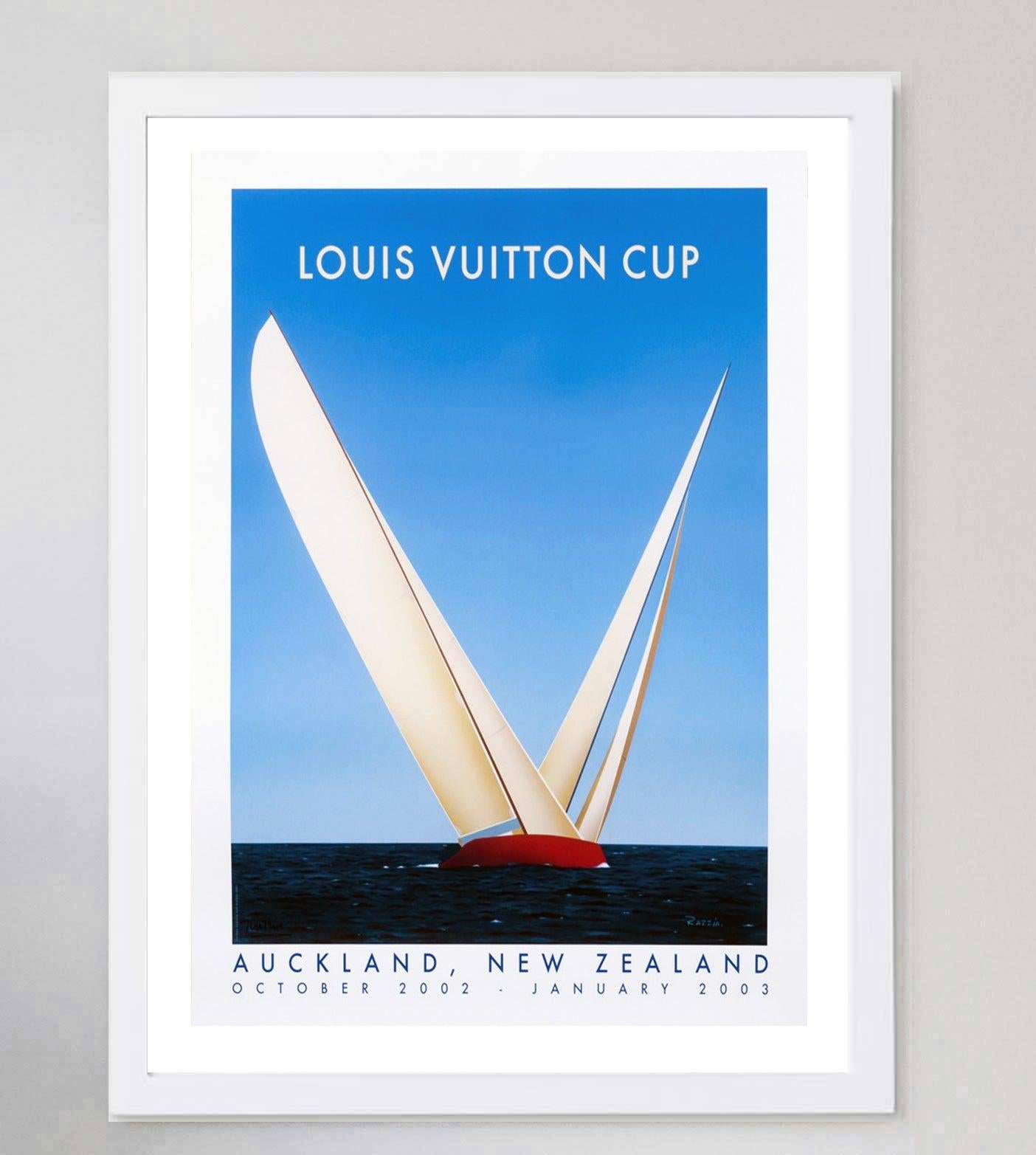 XXI secolo e contemporaneo Louis Vuitton Cup 2002 Auckland - Poster originale d'epoca Razzia in vendita