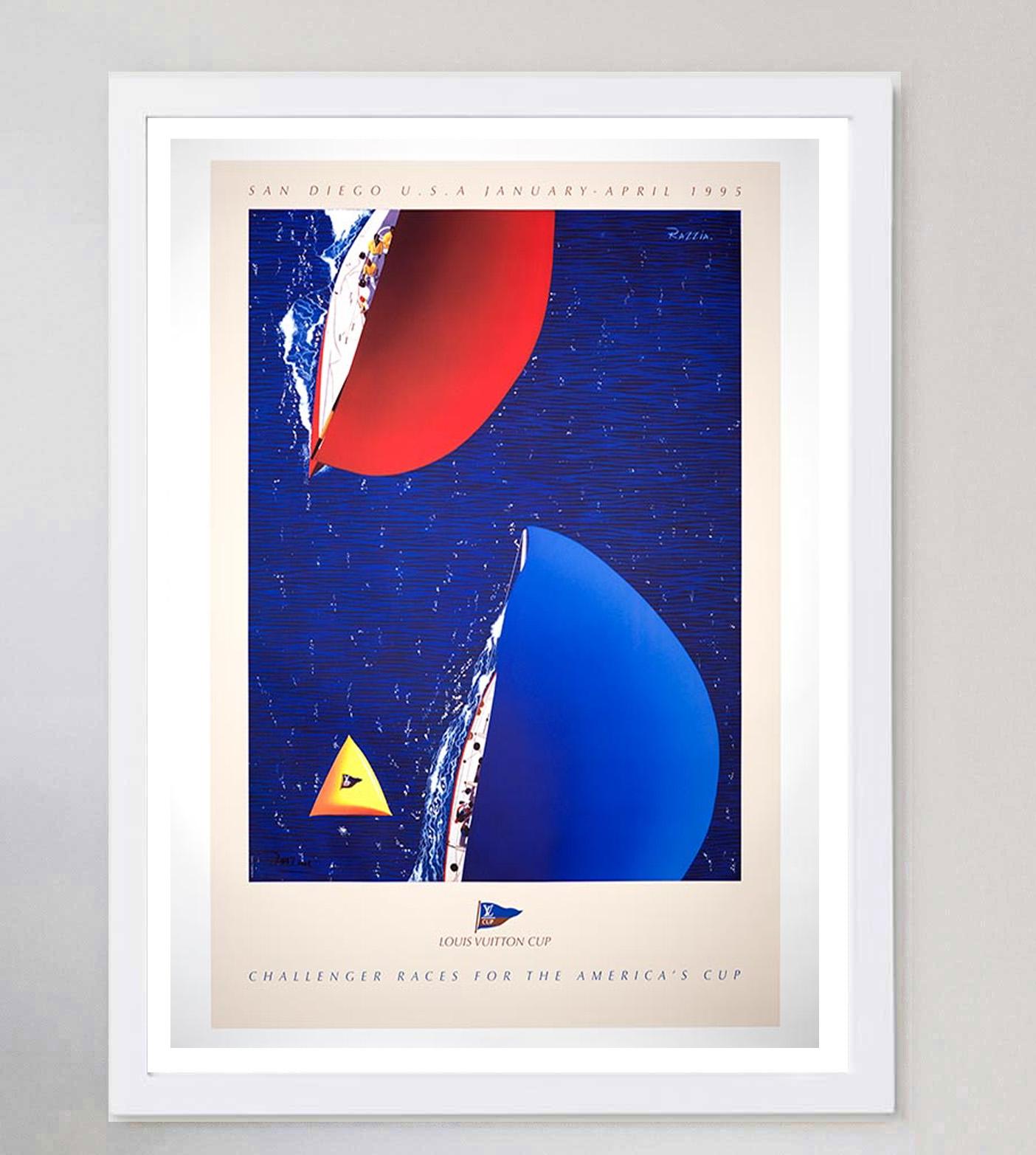Louis Vuitton Cup San Diego 1995 - Razzia Original Vintage Poster im Zustand „Gut“ im Angebot in Winchester, GB