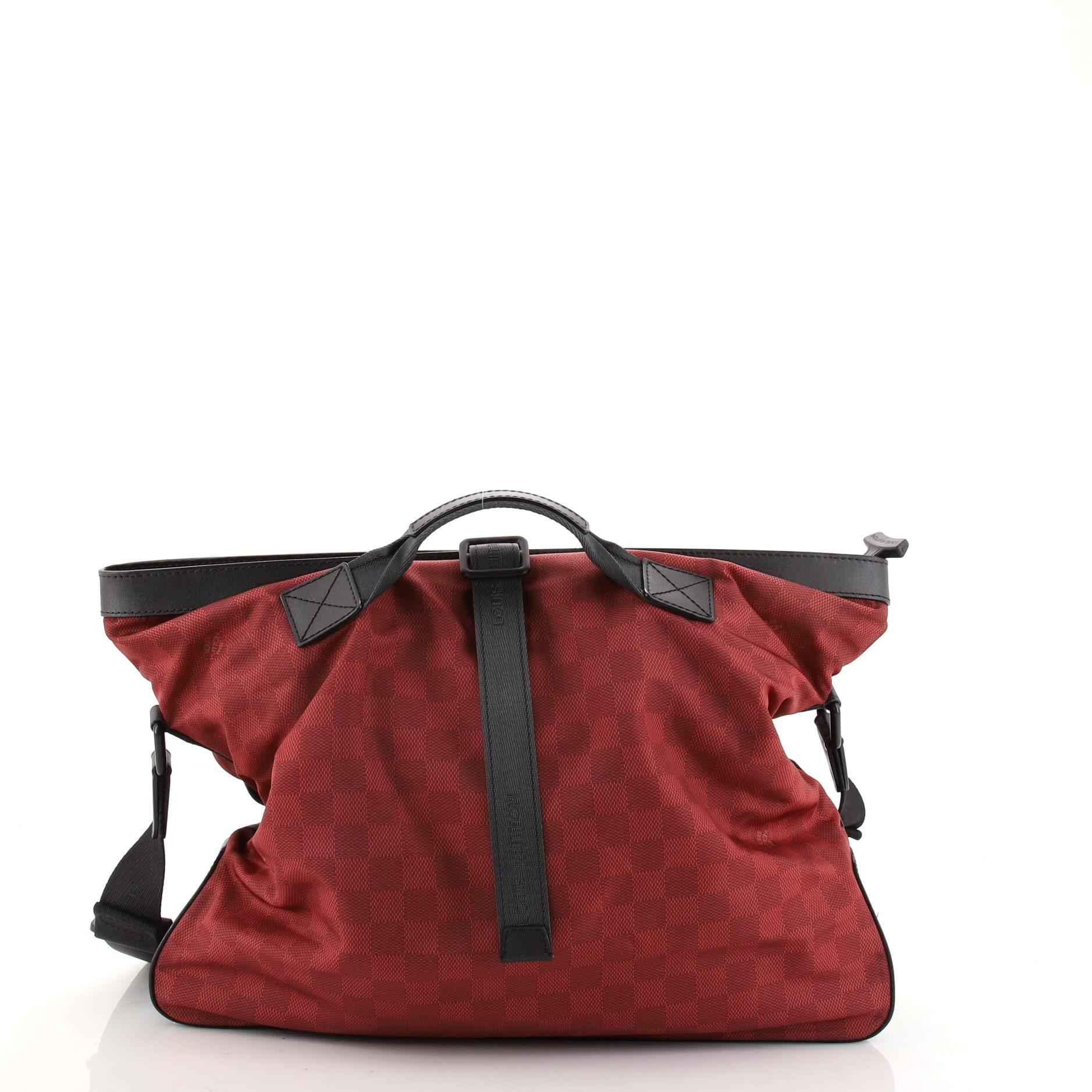 Marrone Louis Vuitton Cup Solano Borsa a tracolla in nylon Damier