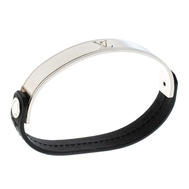 Louis Vuitton Curve it Leather Silver Tone Bracelet at 1stDibs | louis ...