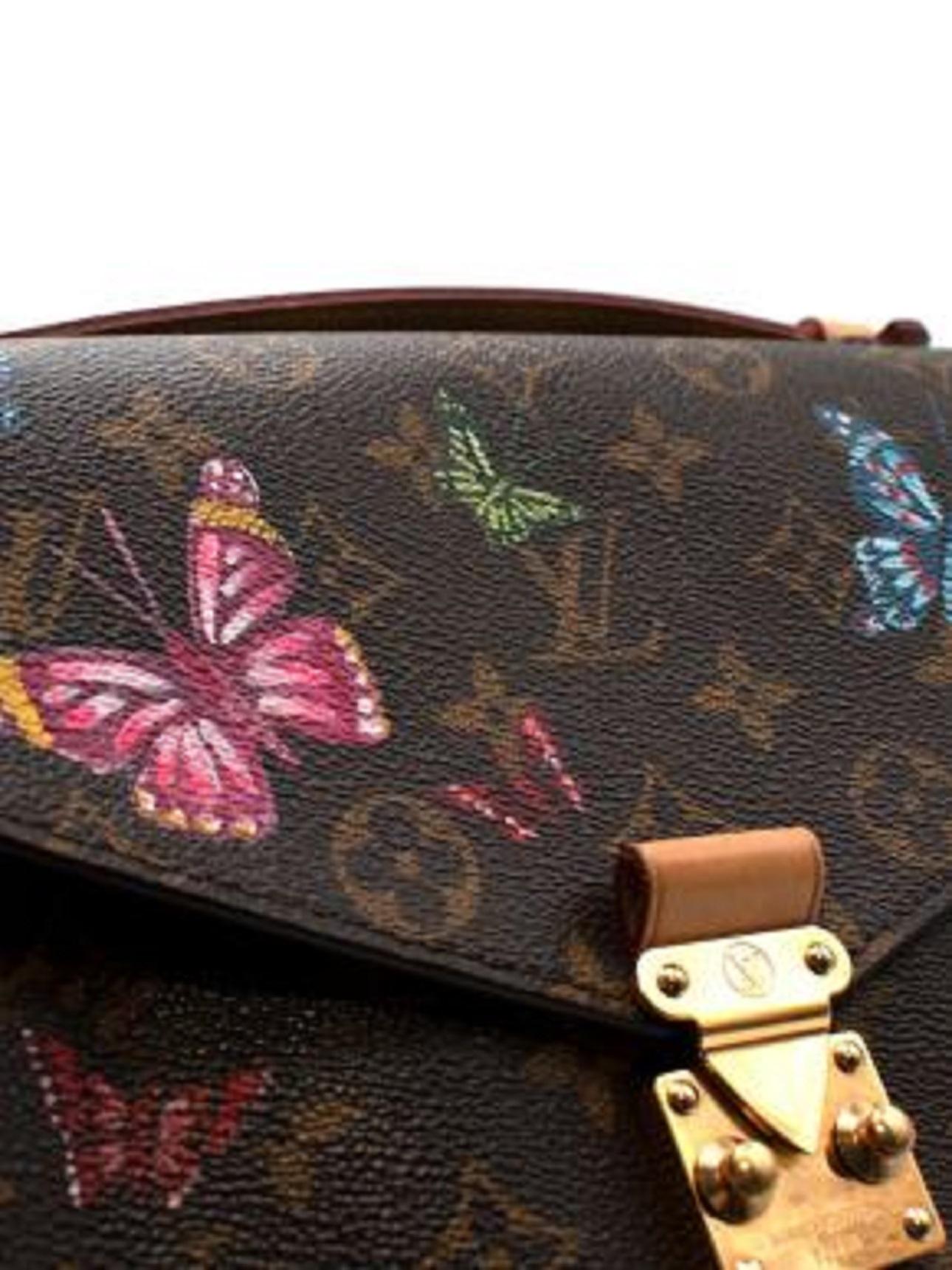 Louis Vuitton Custom Butterfly Print Monogram Pochette Metis Bag 2