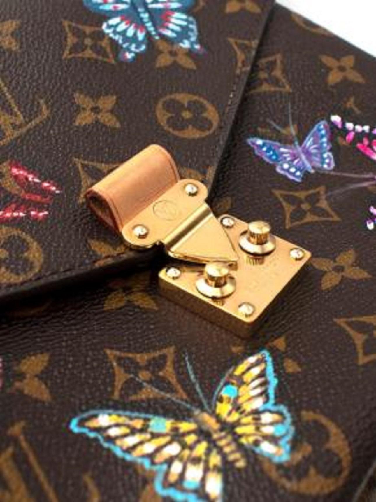 Louis Vuitton Custom Butterfly Print Monogram Pochette Metis Bag 3
