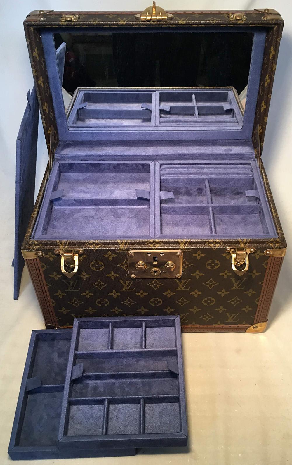 Louis Vuitton Custom Monogram Jewelry Travel Train Case with 16 Ultrasuede Trays 2