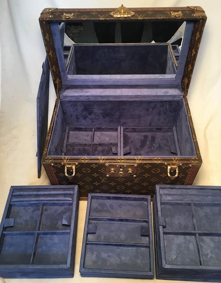 Louis Vuitton Custom Monogram Jewelry Travel Train Case with 16 Ultrasuede Trays at 1stDibs