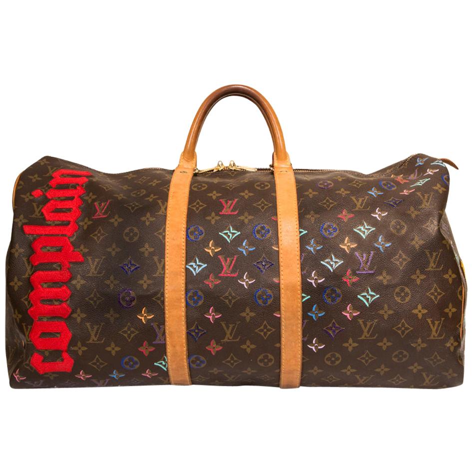 Louis Vuitton Customized 'Never Complain, Never Explain' Keepall 45 Bag