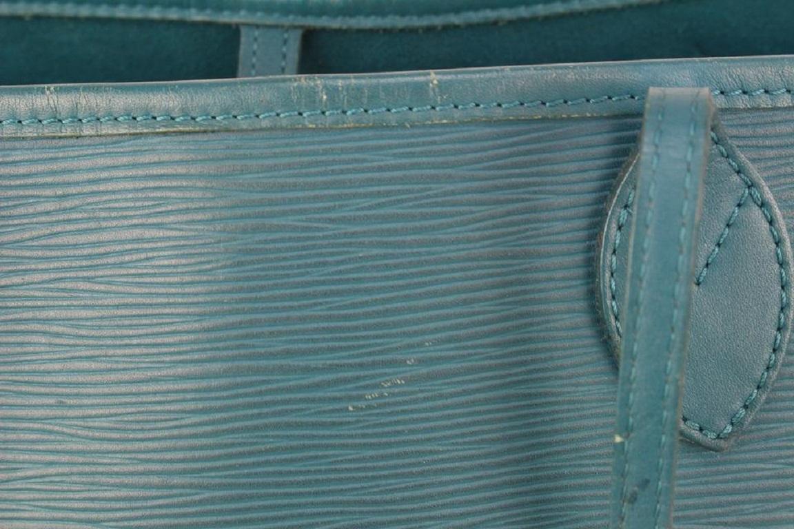 Louis Vuitton Cyan Blue Epi Leather Neverfull MM Tote Bag 20lvs721 2