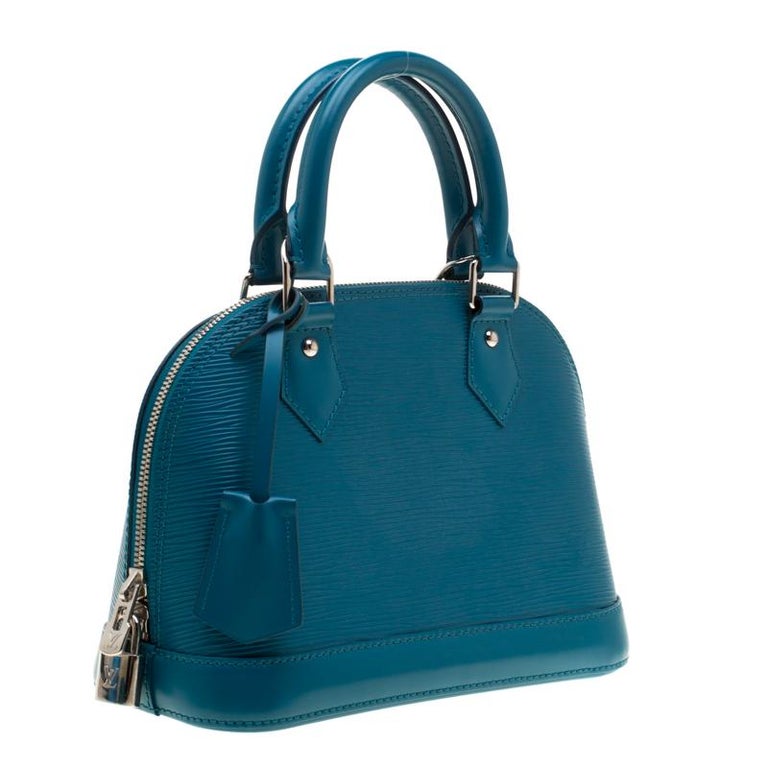 Louis Vuitton Cyan Epi Leather Alma BB Bag For Sale at 1stdibs