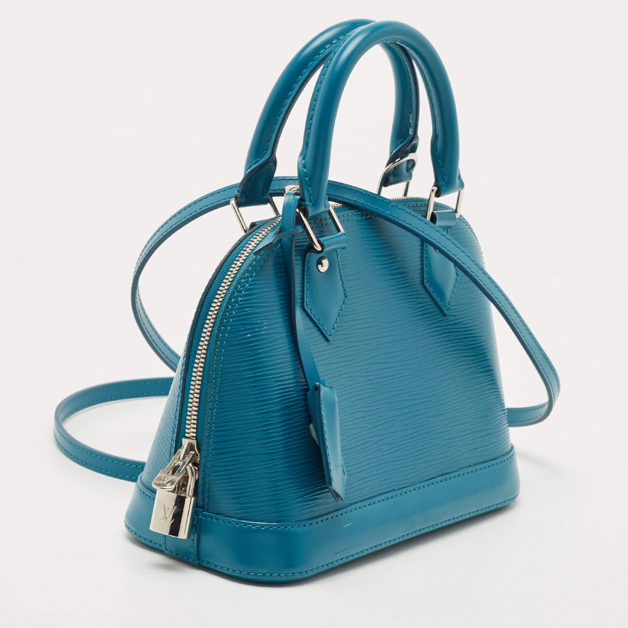 Women's Louis Vuitton Cyan Epi Leather Alma BB Bag