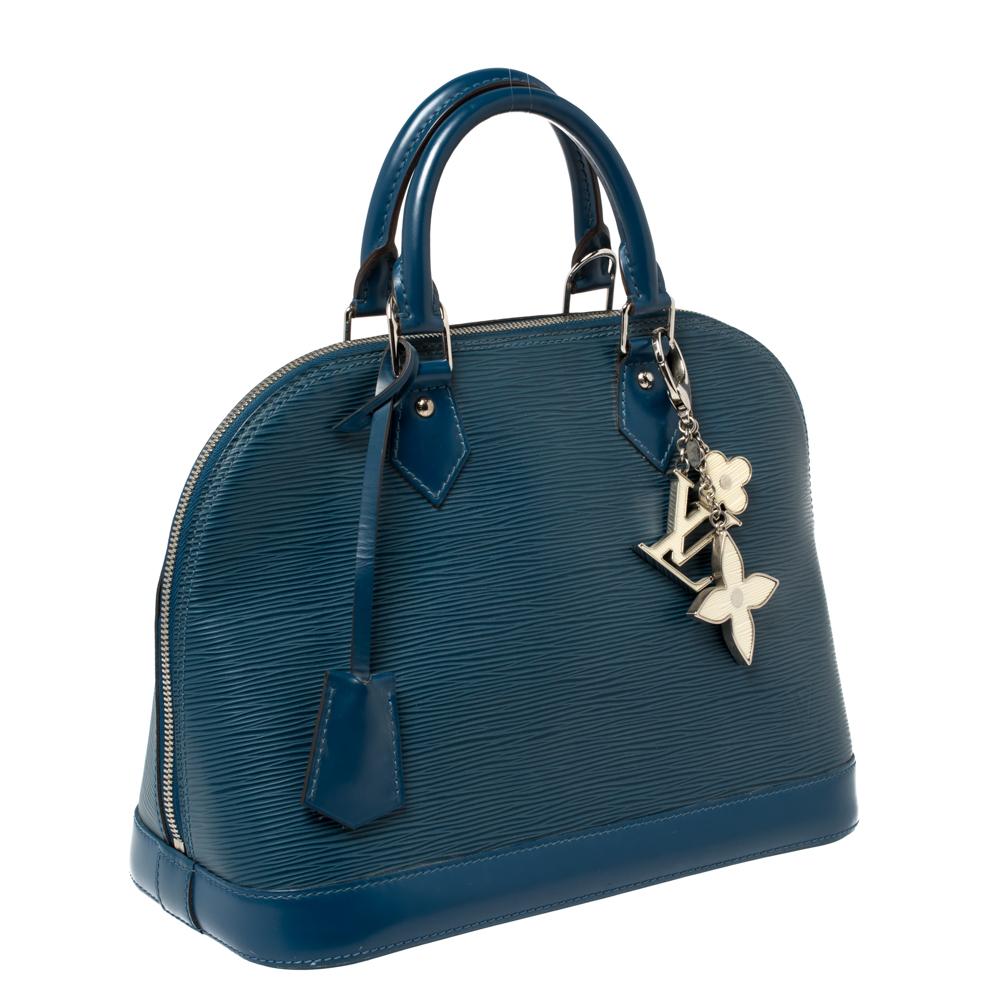 Blue Louis Vuitton Cyan Epi Leather Alma PM Bag