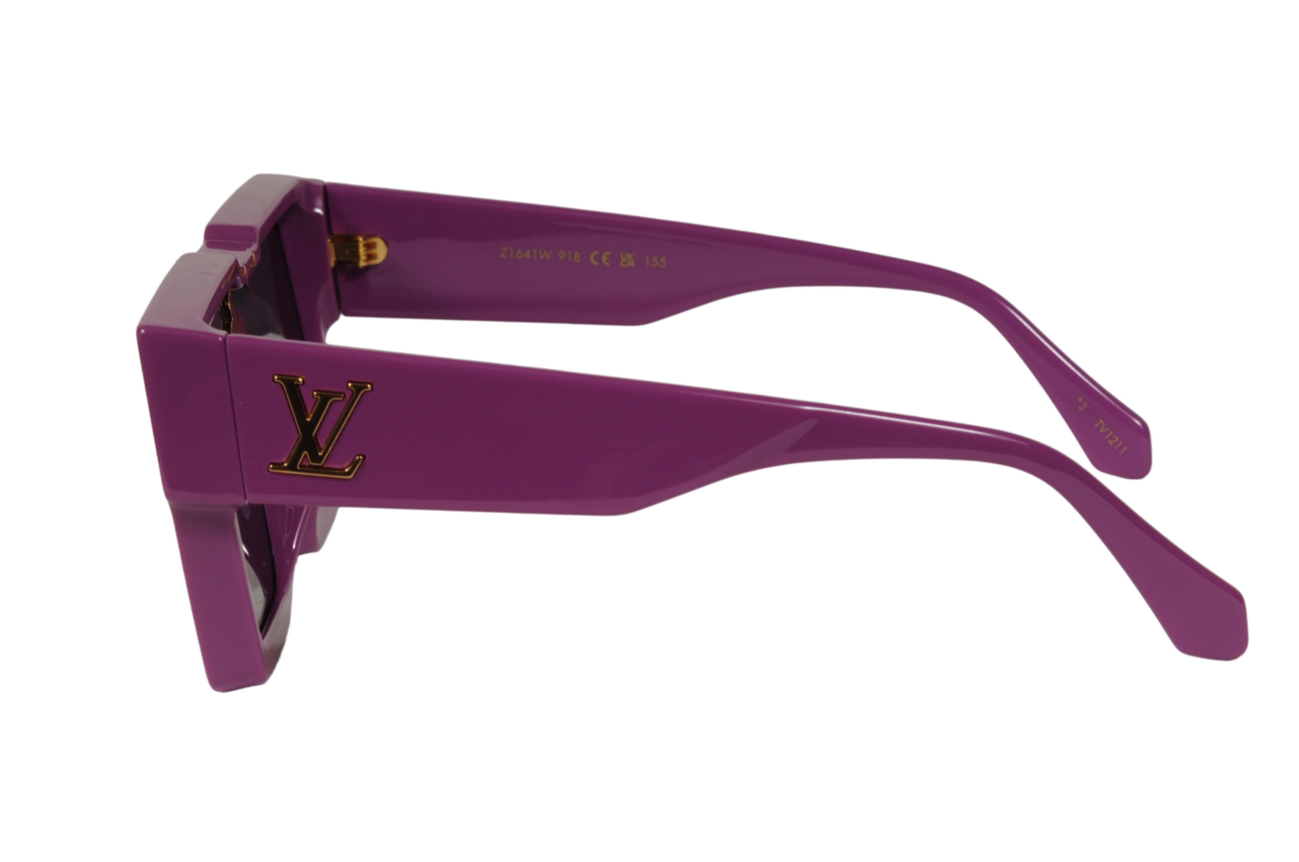 Occhiali da sole Louis Vuitton Cyclone Occhiali da sole quadrati viola in acetato Z1641W91B 155 in vendita 5