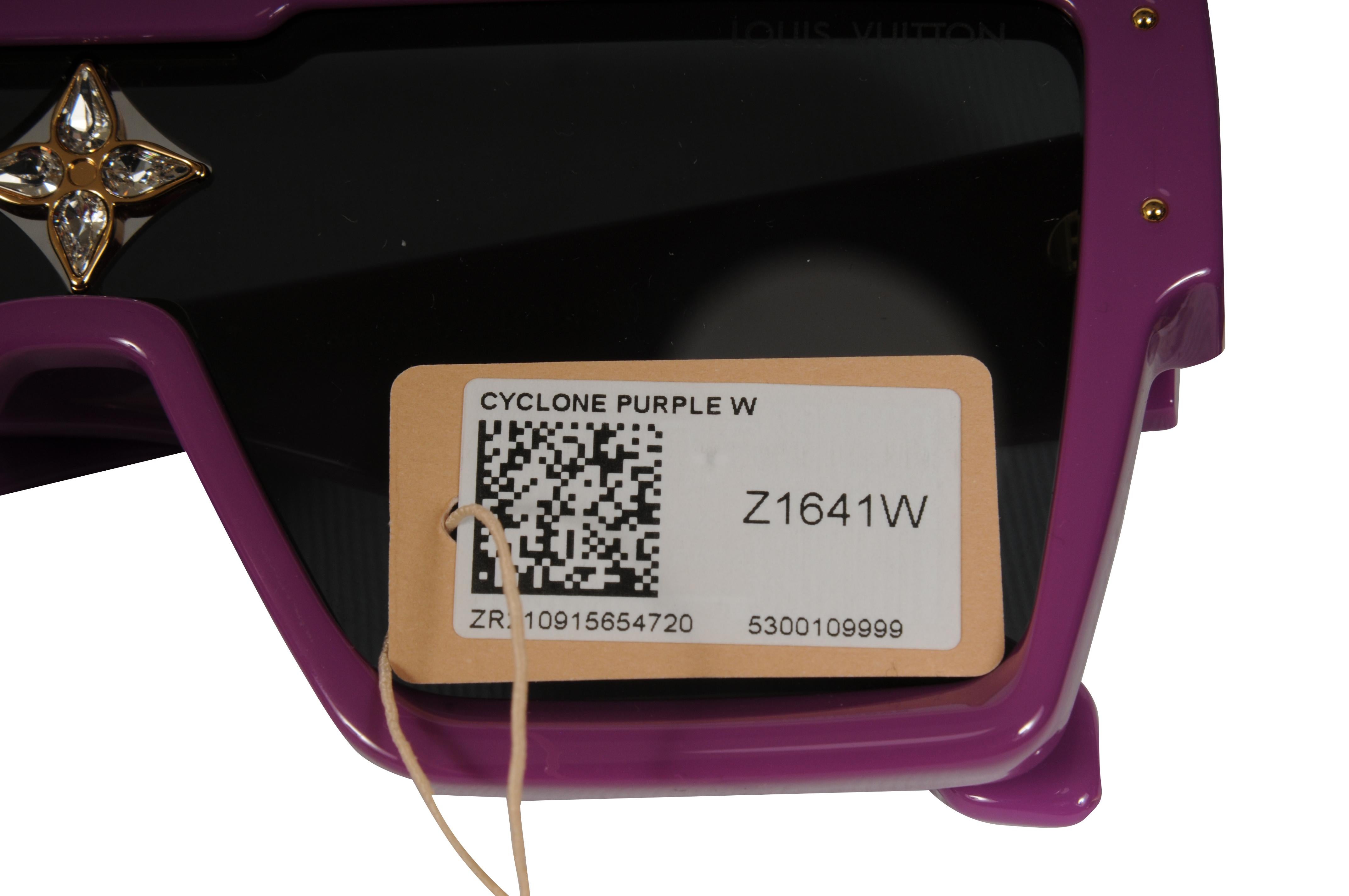 Occhiali da sole Louis Vuitton Cyclone Occhiali da sole quadrati viola in acetato Z1641W91B 155 in vendita 6