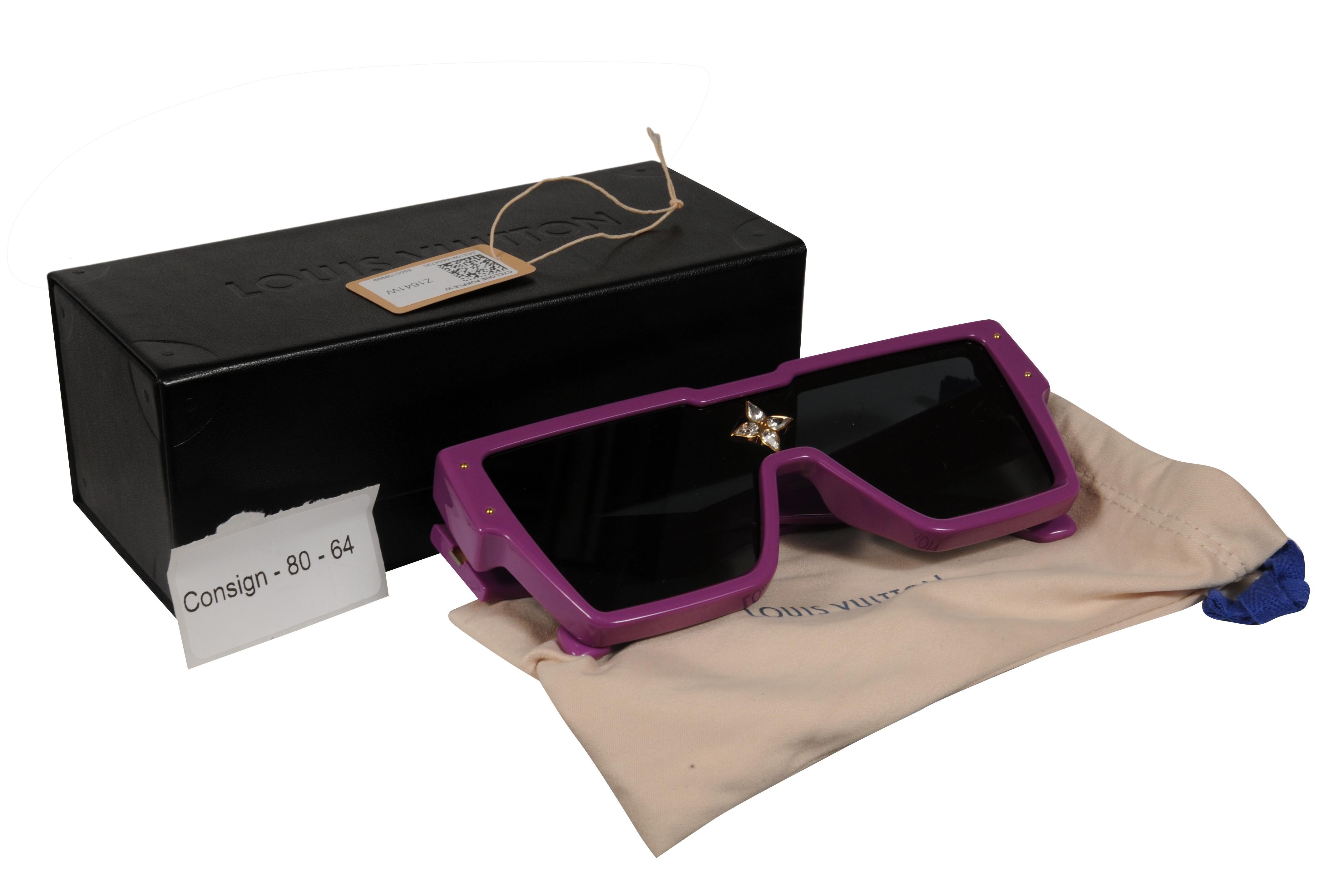 Occhiali da sole Louis Vuitton Cyclone Occhiali da sole quadrati viola in acetato Z1641W91B 155 in vendita 7